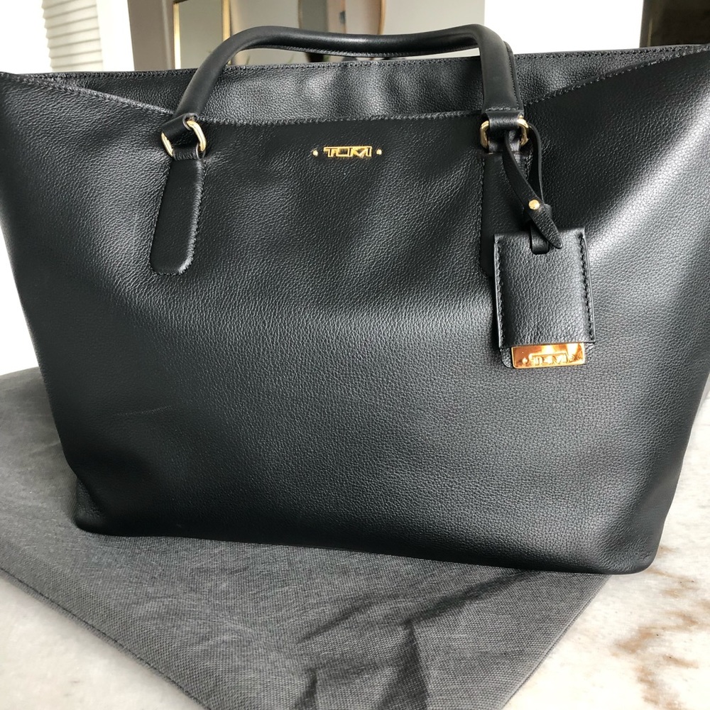 Black Leather Tumi Voyageur Bag